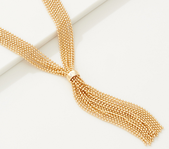 Shimmering Multi-Strand 32" Tassel Necklace